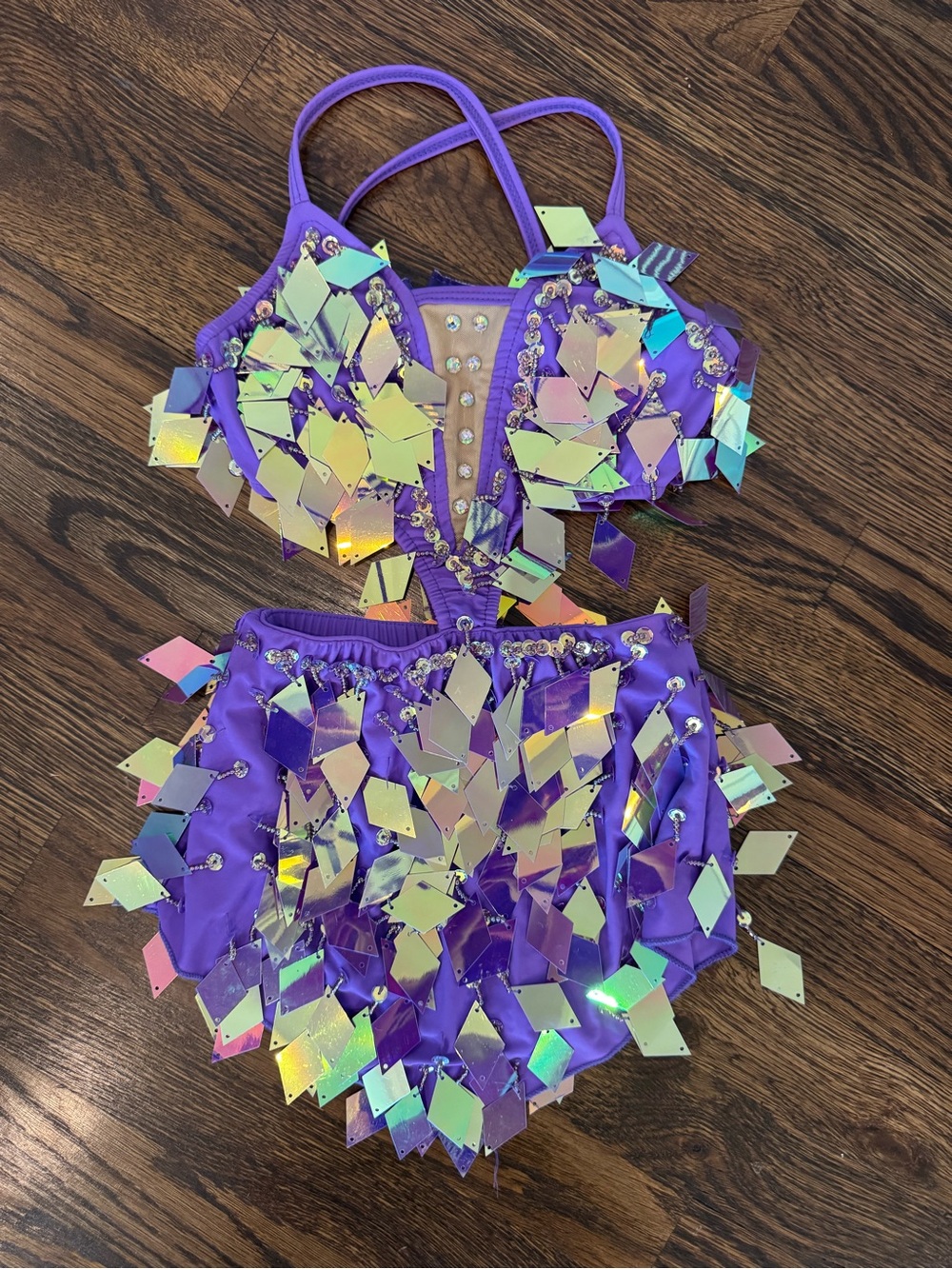 Purple Sequin Mermaid Kids Costume Set